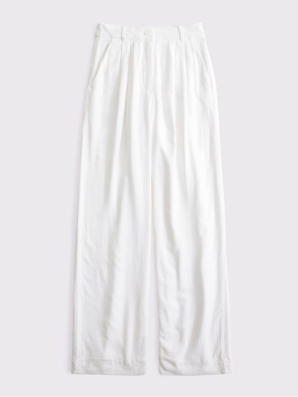 Abercrombie Wide-Leg White Linen Women's Trousers